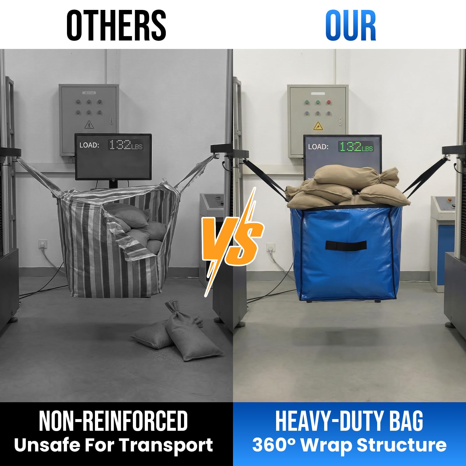 TAILI Extra Large Moving Bags, Heavy Duty Totes for Storage with Visible Window, U-Shaped Around Handles, Storage Contrainer Box for Space Saving, Blue, 4 Pack - Available at All In One Marketplace Canada