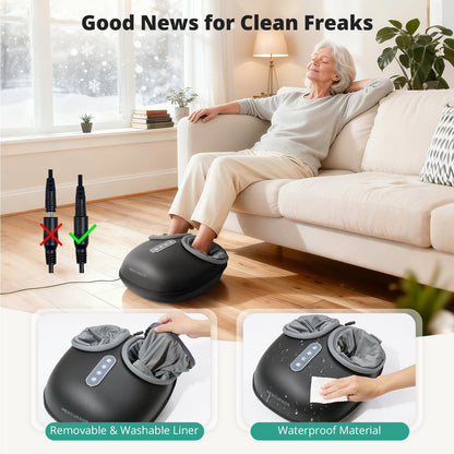 Medcursor Electric Shiatsu Foot Massager Machine with Soothing Heat, Deep Kneading for Foot Pain and Circulation, Multi-Level Settings & Air Compression, for Home or Office Use - Available at All In One Marketplace Canada
