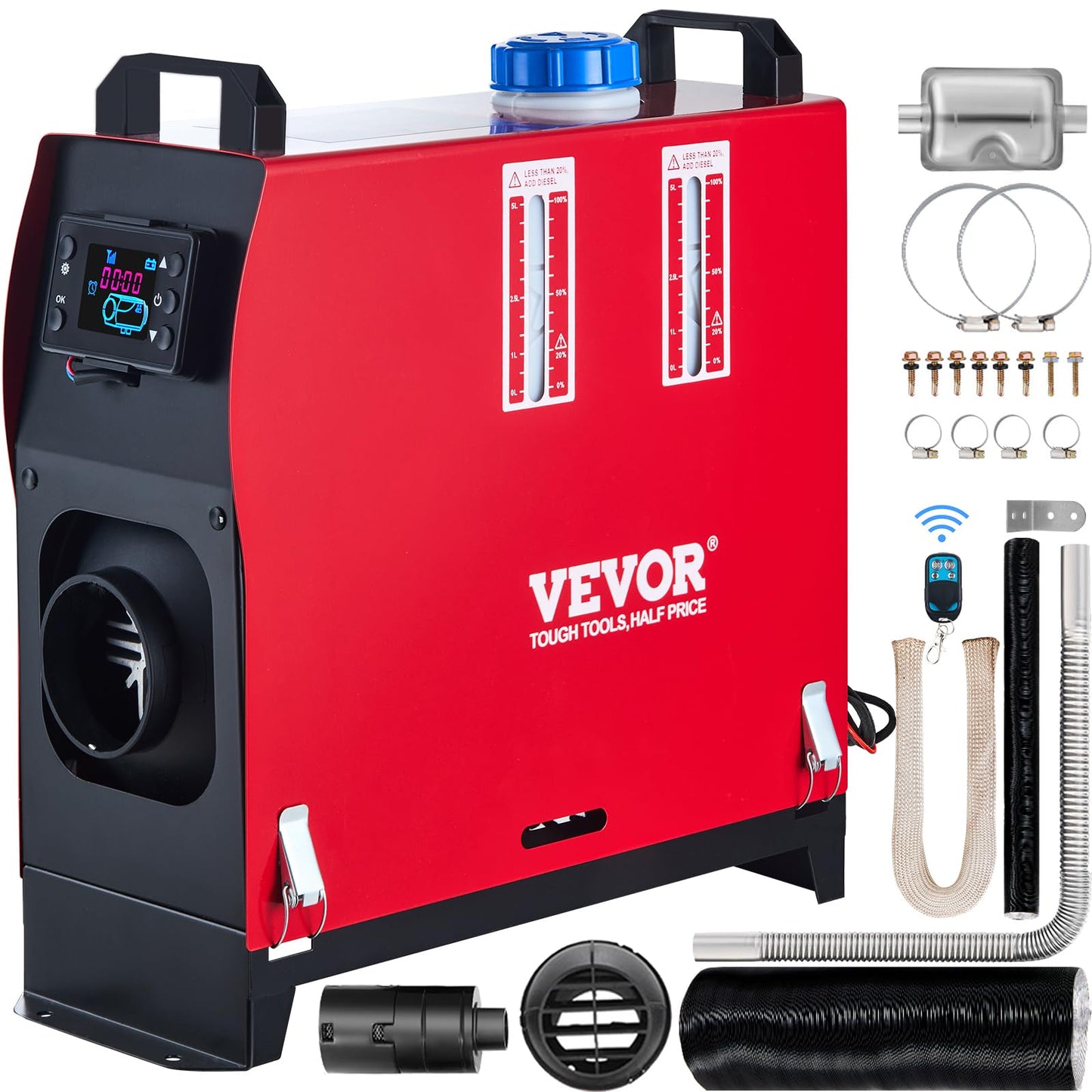 VEVOR Diesel Heater 12V Diesel Air Heater Muffler 8KW Diesel Air Heater with Remote Control & LCD Thermostat Monitor for Car Trucks Motor-Home Boat and Bus 🍁 All In One Marketplace Canada