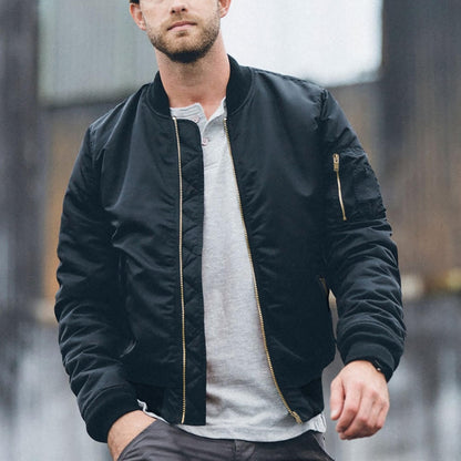 TACVASEN Men's Black Jacket Winter Warm Windproof Quilted Jacket Casual Outdoor Coat Full Zip Bomber Windbreaker for Men, XL 🍁 All In One Marketplace Canada