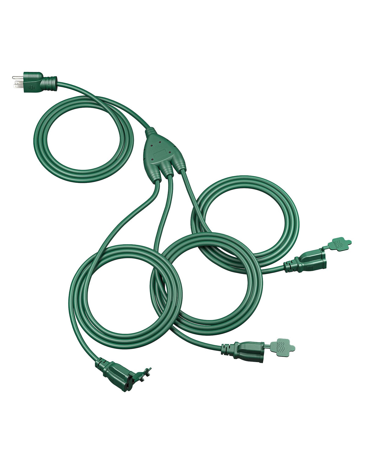 DEWENWILS 25FT (7’+6’*3) Outdoor Extension Cord with 3 Outlets, Evenly Spaced 3 Outlets Plugs with Cover, Weatherproof SJTW 16/3 Wire for Outdoor String Lights and Holiday Decorations, 1 Pack, Green 🍁 All In One Marketplace Canada