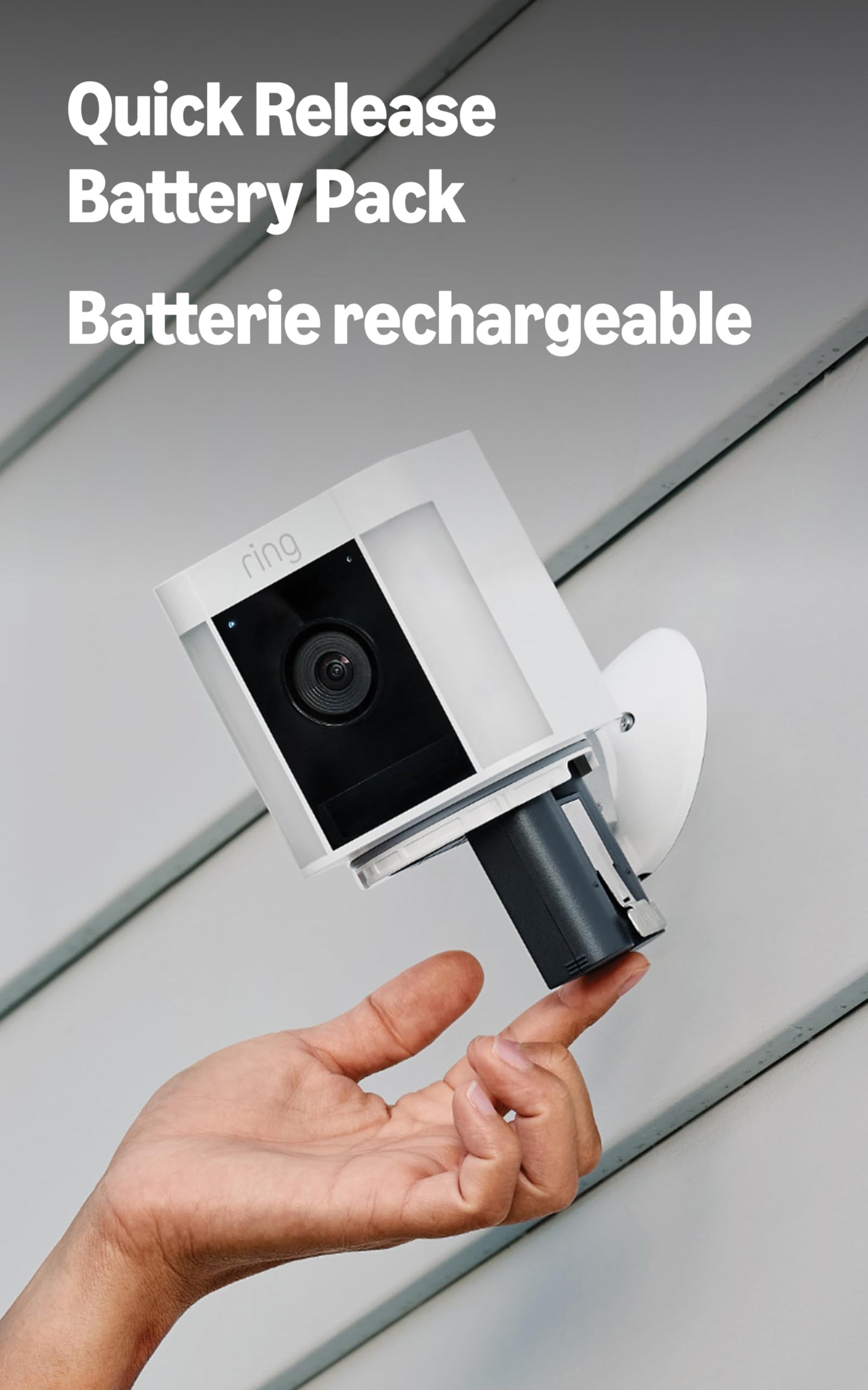 Ring Spotlight Cam Plus, Battery | Two-Way Talk, Colour Night Vision, and Security Siren - White