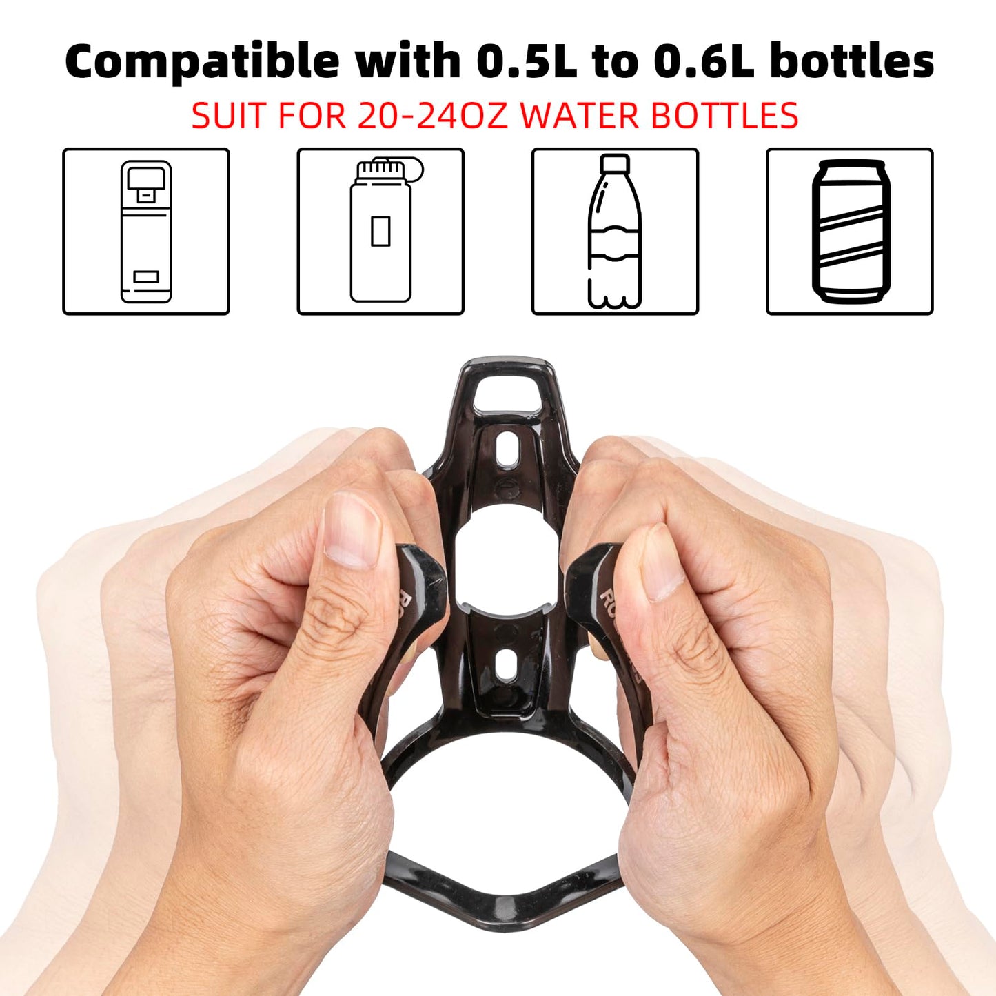 ROCKBROS Bike Water Bottle Holder Ultra-Light Bicycle Bottle Cages with Screws Tool, Universal Bike Cup Holder for Road MTB Mountain Bikes Cycling Accessories（2 Pack）