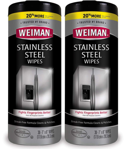 Weiman Stainless Steel Wipes, 30 ct-2 pk - Available at All In One Marketplace Canada