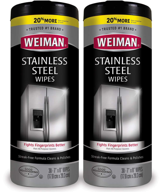 Weiman Stainless Steel Wipes, 30 ct-2 pk - Available at All In One Marketplace Canada