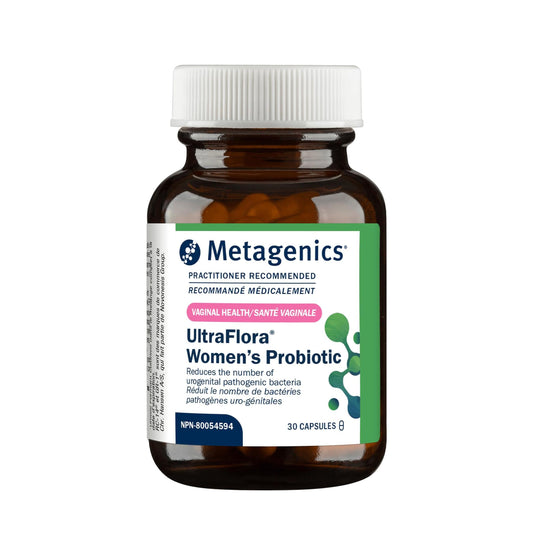 Metagenics UltraFlora Women’s Probiotic – Shelf-Stable Supplement for Vaginal Health & Yeast Reduction – with Lactobacillus GR-1 & RC-14 – Non-GMO – 30 Capsules* - Available at All In One Marketplace Canada