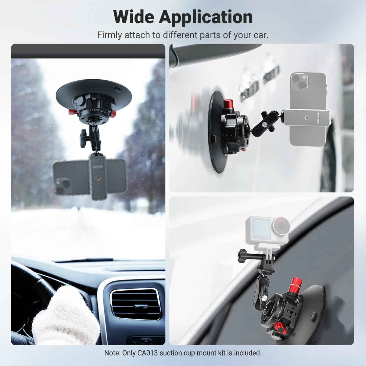 NEEWER 6"/15.2cm Camera Suction Cup Mount with Ball Head Magic Arm, Metal