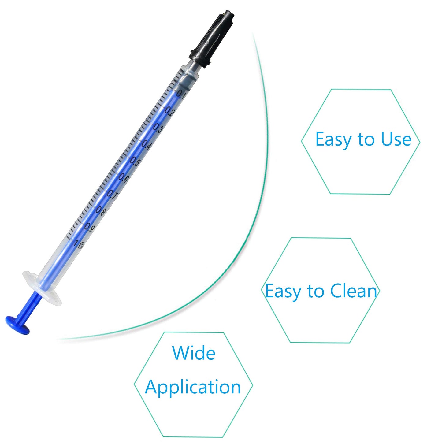 100Pack 1ml 1cc Pipette Syringe with Caps for Scientific Labs and Pet Feeding Multiple Uses Disposable Syringe Tools