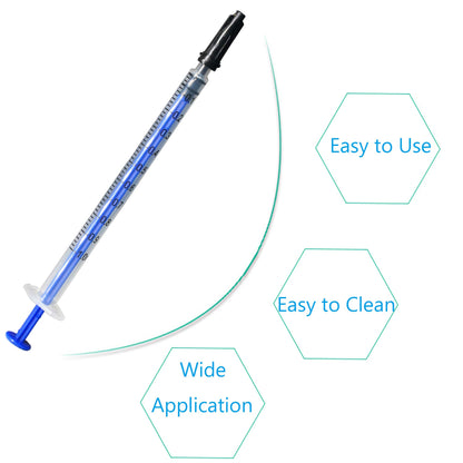 100Pack 1ml 1cc Pipette Syringe with Caps for Scientific Labs and Pet Feeding Multiple Uses Disposable Syringe Tools