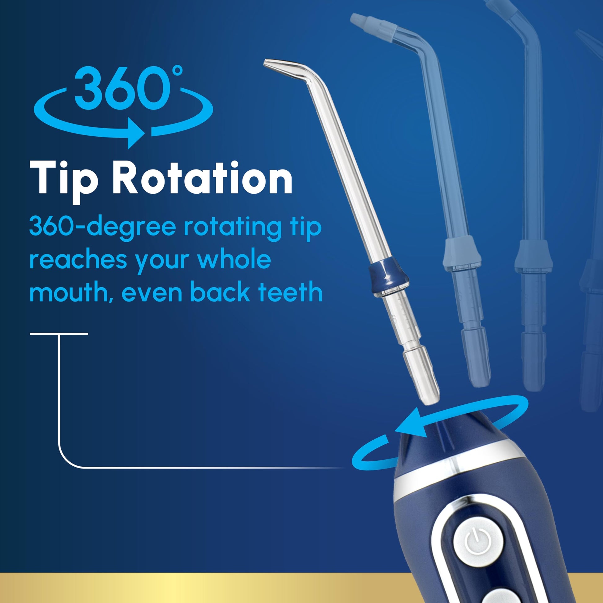 Waterpik Cordless Advanced 2.0 Water Flosser for Teeth, Gums, Braces, Dental Care with Travel Bag & 4 Tips, CDA Validated, Waterproof Rechargeable Handheld, Blue (1 Count) Packaging May Vary - Available at All In One Marketplace Canada
