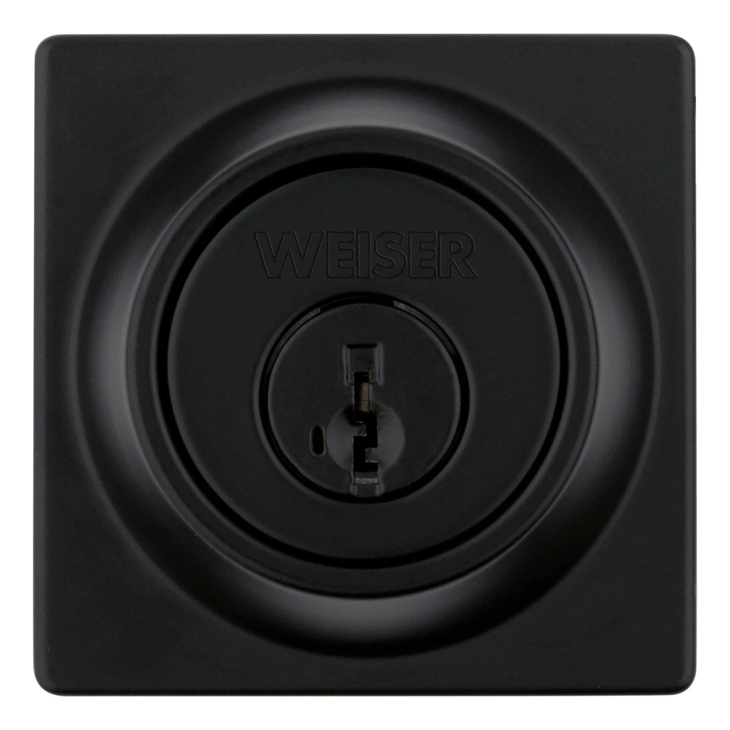 Weiser Elements Matte Black Square Deadbolt Lock, ANSI/BHMA Grade 3 Certified Front Door Lock, Kick Proof, Bump Proof & Anti-theft Exterior Door Lock with Key, Traditional Door Locks for Entry Door Weiser