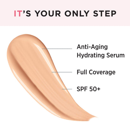 IT Cosmetics Your Skin But Better CC+ Cream, Neutral Medium (W) - Color Correcting Cream, Full-Coverage Foundation, Anti-Aging Serum & SPF 50+ Sunscreen - Natural Finish - 1.08 fl oz IT Cosmetics