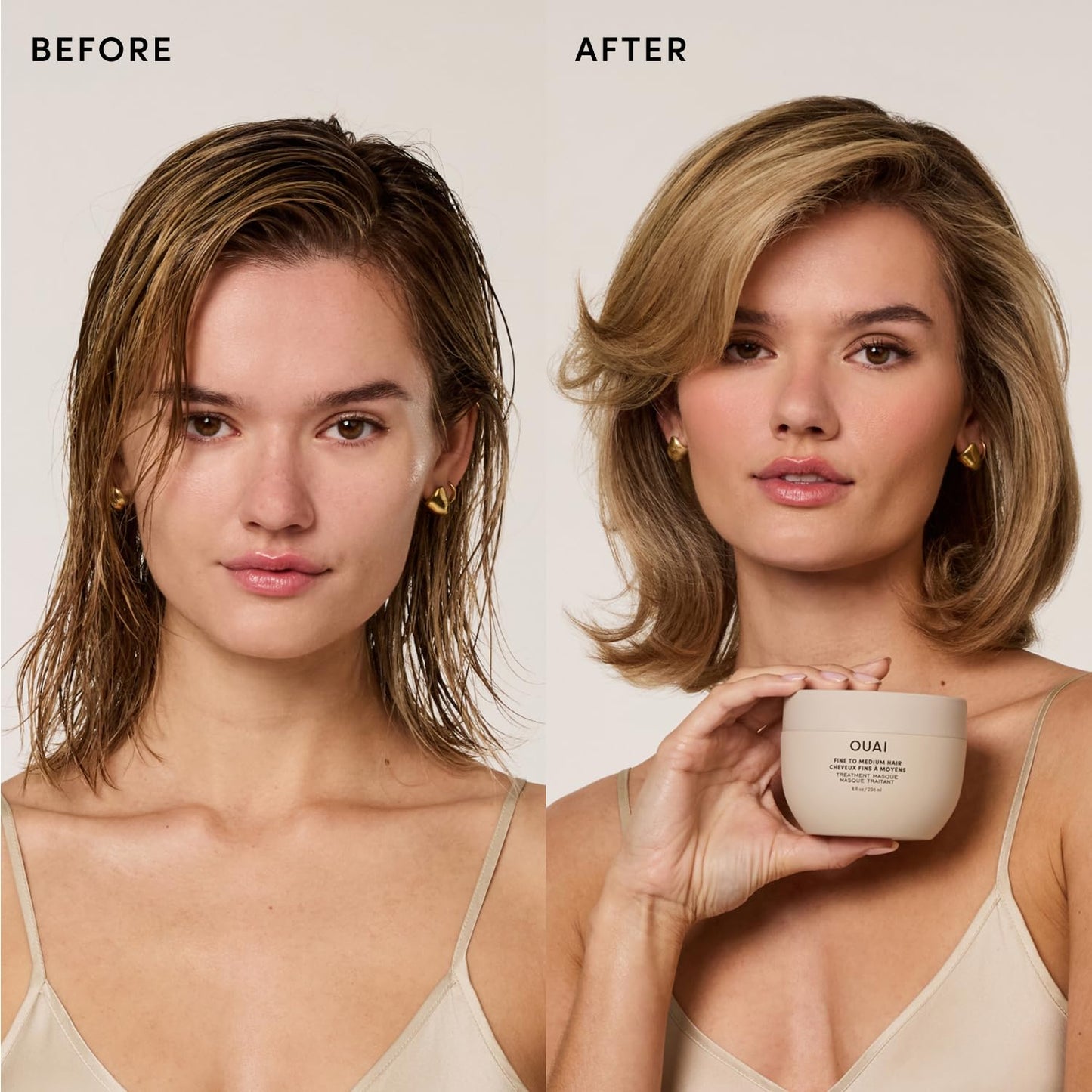 OUAI Fine to Medium Hair Treatment Mask- Deep Conditioning Hair Mask (8 oz) OUAI