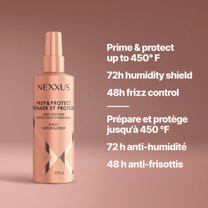 Nexxus Prep & Protect Heat Defense Spray 72H Humidity Shield, 177mL Nexxus
