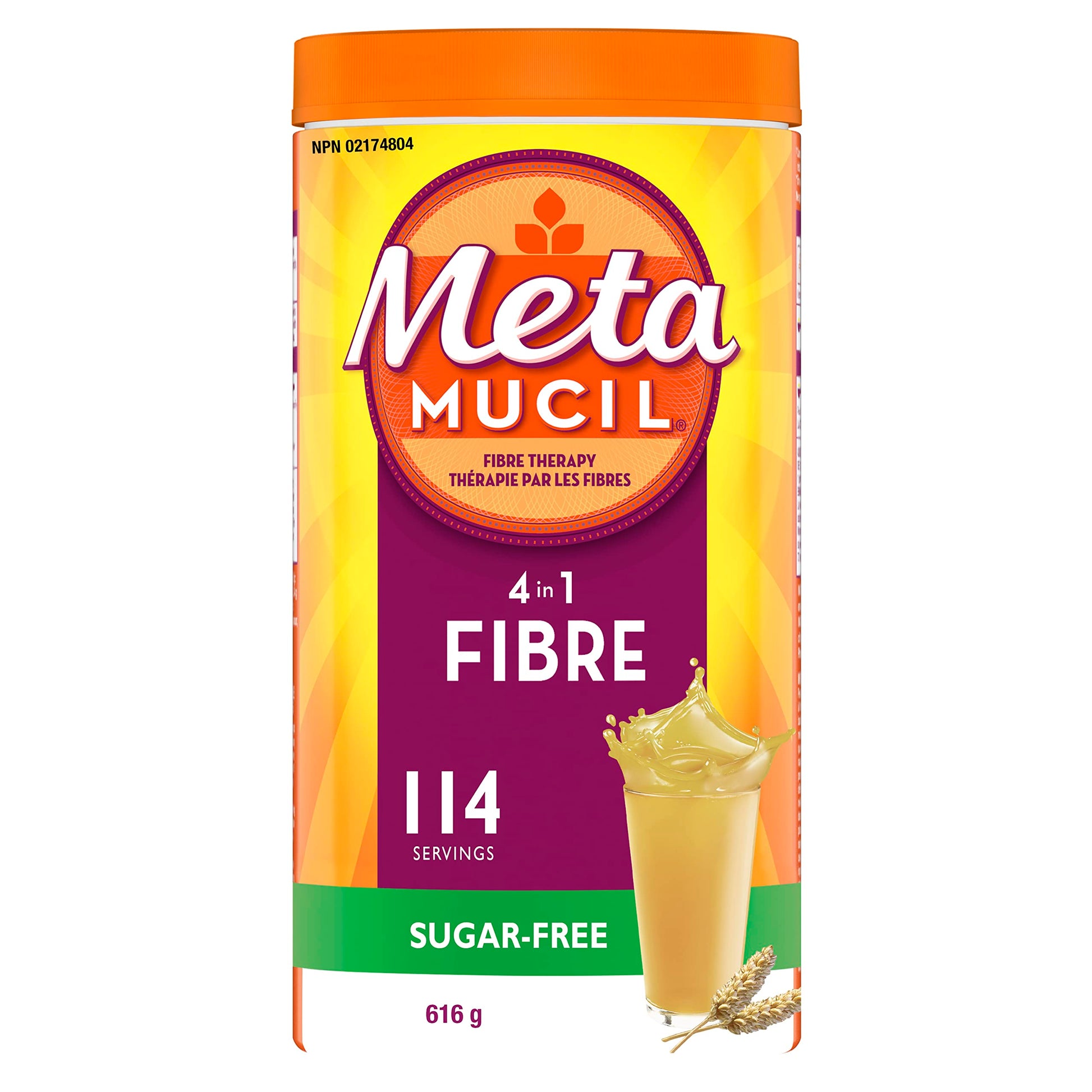 Metamucil, Daily Psyllium Husk Powder Supplement, Sugar-Free, 4-in-1 Fibre for Digestive Health, Unflavoured Smooth Flavored Drink, 114 Servings - Available at All In One Marketplace Canada