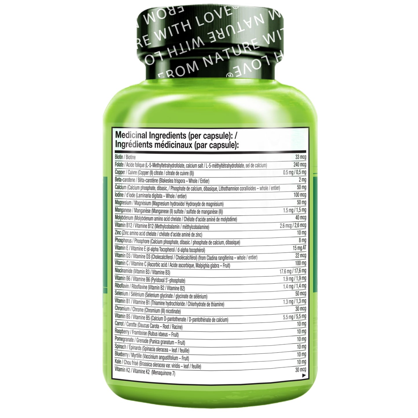 NATURELO Mens Multivitamins - One Daily Multivitamin for Men with Vitamins, Minerals & Organic Whole Foods, Boost Energy & Health, Non-GMO, 120 Vegetarian Capsules - Available at All In One Marketplace Canada