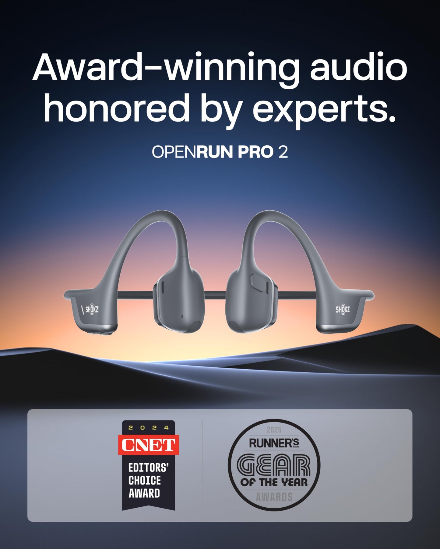 SHOKZ OpenRun Pro 2-Bone Conduction Headphones,Open-Ear Bluetooth Wireless Sport Earphones for Running,Workouts-Sweat Resistant,Comfortable Fit-Deep Bass,Smart Mic,Reflective Strip,Mini,Black