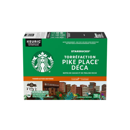 STARBUCKS Pike Place Decaf Roast Medium Roast Ground Coffee K-Cup Pods Box, 288 g - Available at All In One Marketplace Canada