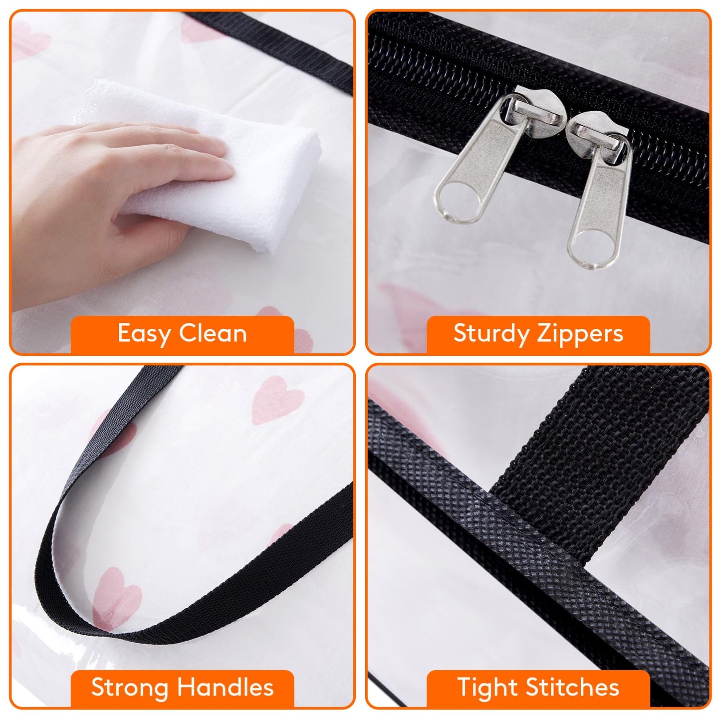 Lifewit 4 Pack Clear Clothes Storage Bags, 40L Plastic Blanket Storage Bags, Vinyl Foldable Moving Bags with Zipper, Closet Organizers and Storage Containers for Bedding, Duvet, Comforter - Available at All In One Marketplace Canada