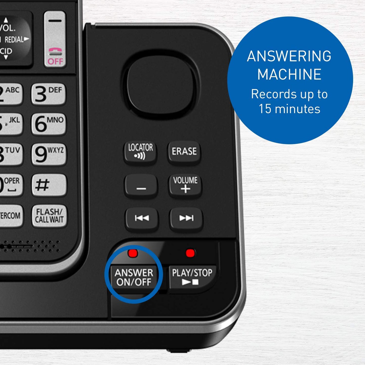 Panasonic DECT 6.0 Expandable Cordless Phone with Answering Machine and Call Block - 2 Cordless Handsets - KX-TGD392CB (Black)