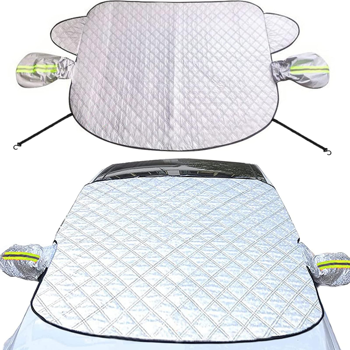 Car Windshield Snow Cover for Ice and Snow 80 * 51 inch Large Winter Frost Guard Thickness Ice Snow Protector Covers with Side Mirrors Covers Waterproof Windproof Dust Cover in All Weather XL 🍁 All In One Marketplace Canada