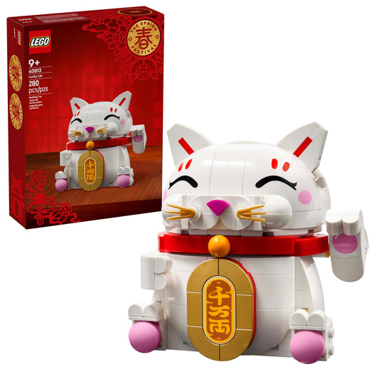 LEGO Lucky Cat Building Toy for Girls & Boys - Smiling Cat W/Waving Paw Function for Kids, Ages 9+ - Home Decor for Spring Festival & Chinese New Year Celebrations - Gift Idea for Birthdays - 40813 - Available at All In One Marketplace Canada