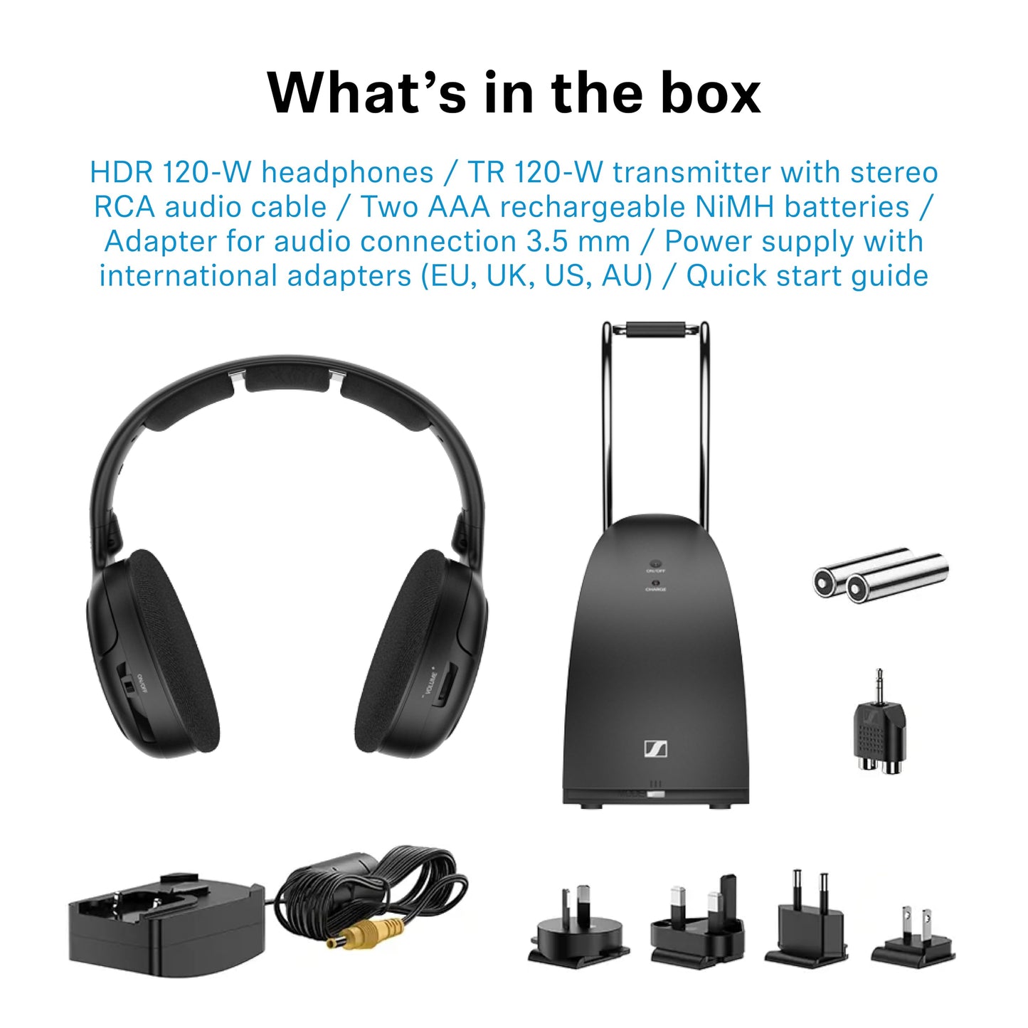 Sennheiser RS 120-W On-Ear Wireless Headphones, Transmitter/Charger Combo Sennheiser