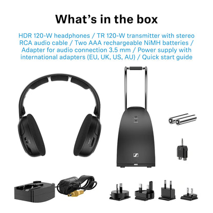 Sennheiser RS 120-W On-Ear Wireless Headphones, Transmitter/Charger Combo Sennheiser