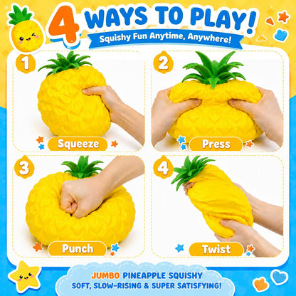 6.7in Jumbo Pineapple Squishy Toys,Squeeze Sensory Fidget Novelty Toys for Stress & Anxiety Relief,Christmas Birthday White Elephant Gifts Party Favors 🍁 All In One Marketplace Canada