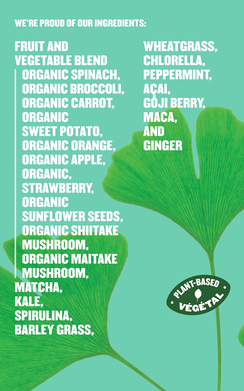 SUBI Greens Superfood Powder – Daily Vegetable & Fruit Blend, 40-Day Supply, Made in Canada