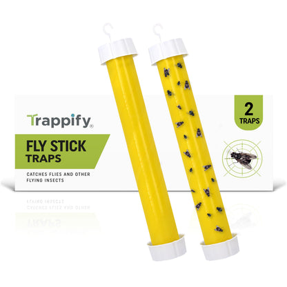Trappify Hanging Fly Traps Outdoor: Fruit Fly Traps for Indoors | Fly Catcher, Gnat, Mosquito, & Flying Insect Catchers for Inside Home - Disposable Sticky Fly Trap for Indoor House Pest Control (2)