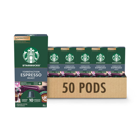 STARBUCKS by Nespresso Espresso Roast Coffee Capsules, For Original Line, 5 Boxes, 275 g - Available at All In One Marketplace Canada