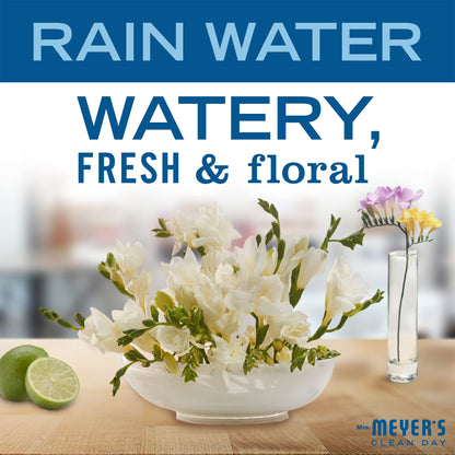 Mrs. Meyer's Clean Day Liquid Hand Soap, Rain Water, Cruelty Free & Biodegradable Hand Wash Formula Made with Essential Oils, 370 ml Bottles, 4 Pack MRS. MEYER'S