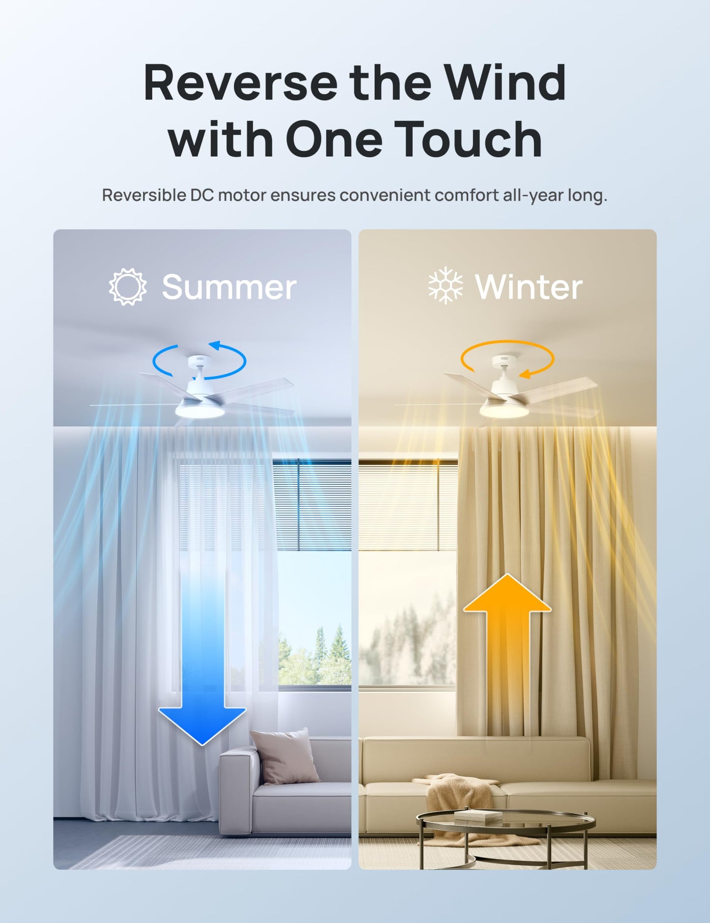 DREO Smart Ceiling Fan with Lights, 52 Inch, 12 Speeds & 3 Fan Modes, Stepless Color Tones, Dimmable LED Light, 12H Timer, Quiet DC Motor, Remote/APP/Alexa Control, White Ceiling Fans Indoor DREO
