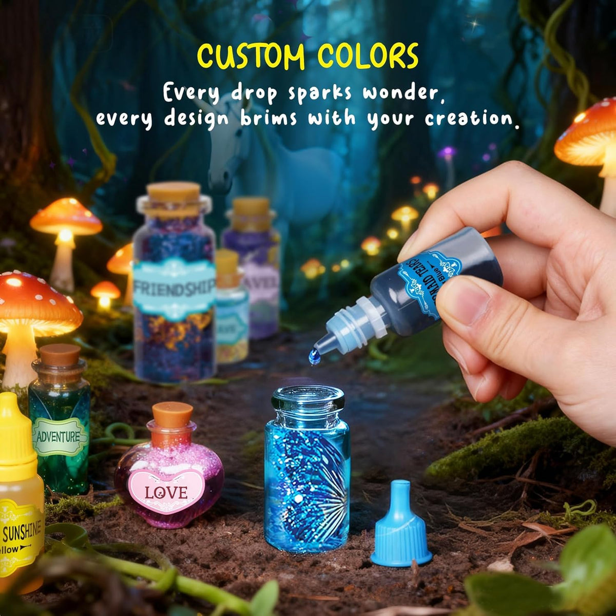 Fairy Unicorn Magic DIY Potion Kits for Girls - 22PCS Bottles Kids Potion Making Kit, Mystery Magic Mix Crafts for Kids Age 6 -8&8-12, Creative Toy for Birthday Christmas Halloween Party 🍁 All In One Marketplace Canada