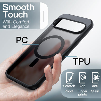 JETech Magnetic Case for Google Pixel 10/10 Pro 2025, Compatible with MagSafe and Pixelsnap Charger, Translucent Matte Back Shockproof Phone Cover (Obsidian)