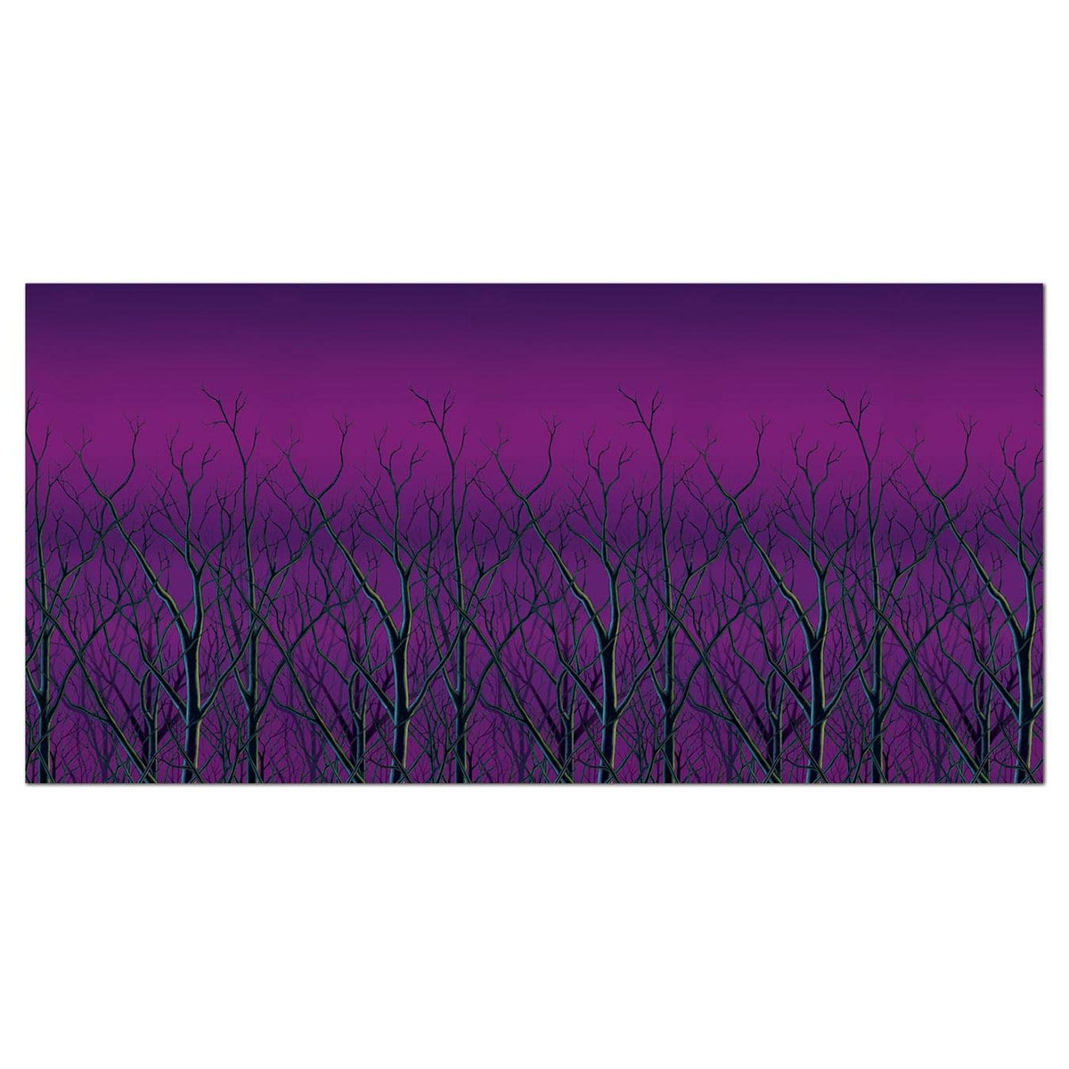 Beistle Spooky Forest Treetops Wall Backdrops, 4' x 30', 2 Pack - Purple Halloween Decoration, Photo Backdrop, Easy to Adhere Wall Covering