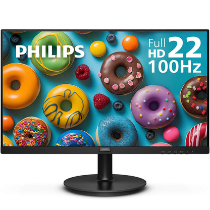 Philips 221V8LB, 22 inch Class Thin Full HD (1920 x 1080) Monitor, 100Hz Refresh Rate, VESA, HDMI x1, VGA x1, LowBlue Mode, Adaptive Sync, 4 Year Warranty 🍁 All In One Marketplace Canada