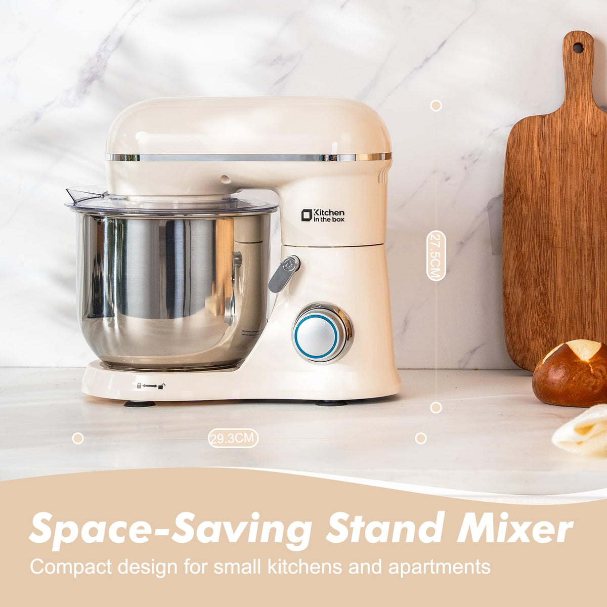 Kitchen in the Box Mini 3.5 QT, 10-Speed Tilt-Head Stand Mixer(Cream White) 🍁 All In One Marketplace Canada