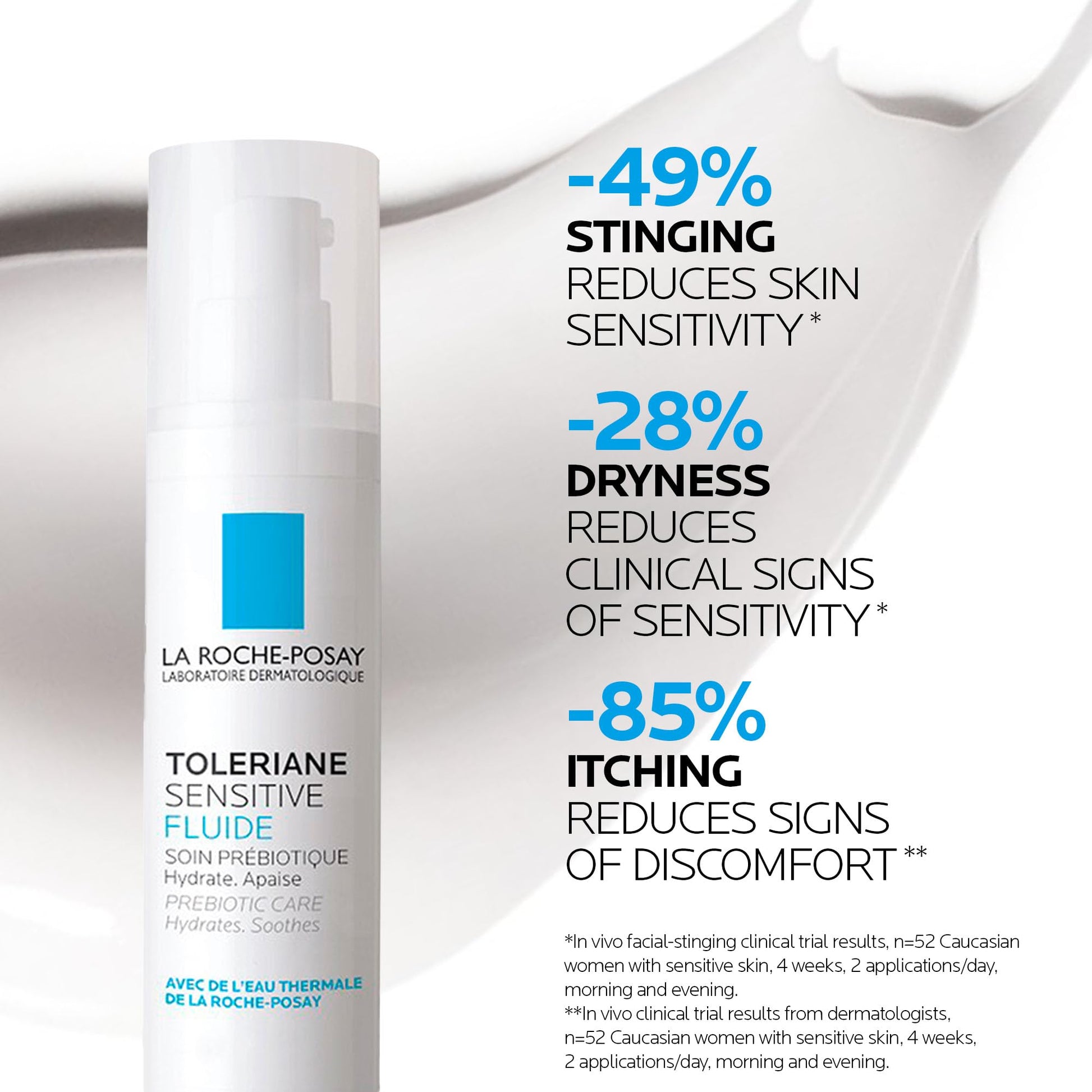 La Roche-Posay Face Moisturizer for Oily, Sensitive Skin, Toleriane Sensitive Fluid Hydrating Gel Cream with Niacinamide & Ceramides, Alcohol Free, Fragrance Free & Recommended by Dermatologists, 40mL