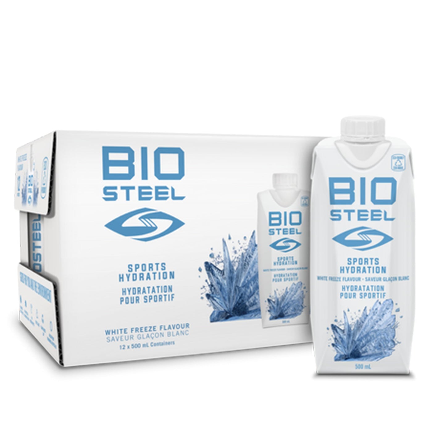 BioSteel Electrolyte Sports Drink, White Freeze, 12-Pack, Zero Sugar
