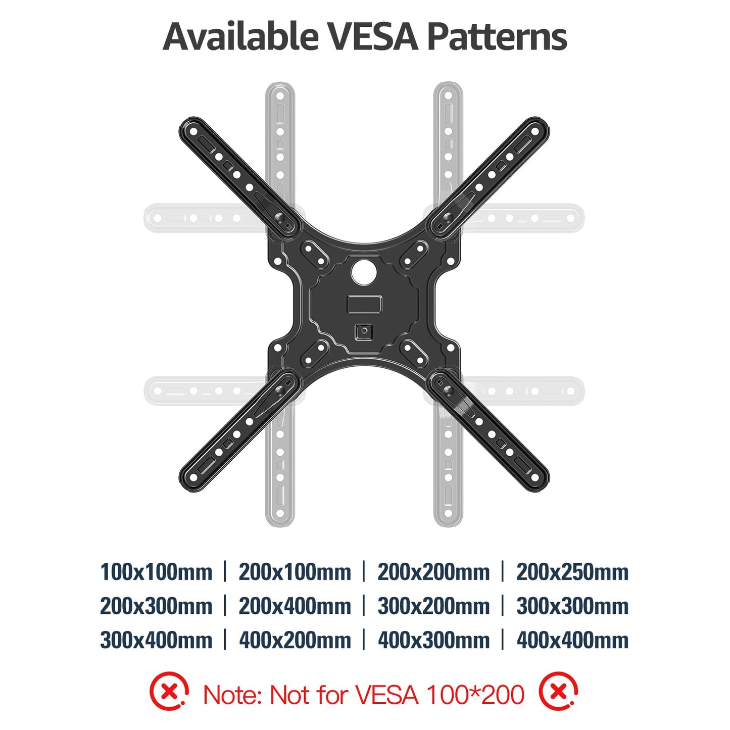 MOUNTUP TV Wall Mounts for Most 26-60 Inches TVs, Full Motion TV Bracket with Swivel and Extension, Articulating Arms, Tilt, Leveling, Single Stud Design, Max VESA 400x400mm up to 77lbs, MU0009