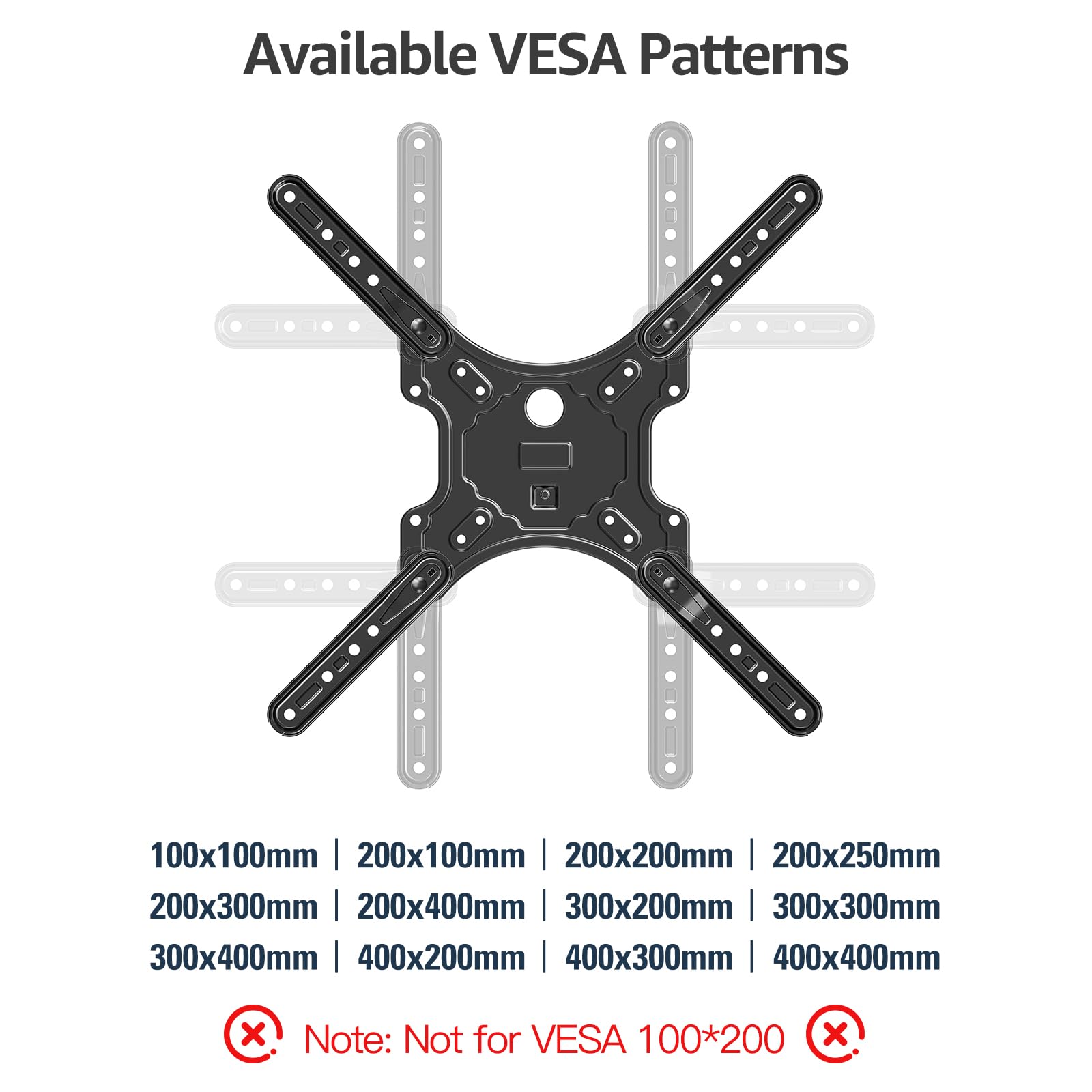 MOUNTUP TV Wall Mounts for Most 26-60 Inches TVs, Full Motion TV Bracket with Swivel and Extension, Articulating Arms, Tilt, Leveling, Single Stud Design, Max VESA 400x400mm up to 77lbs, MU0009