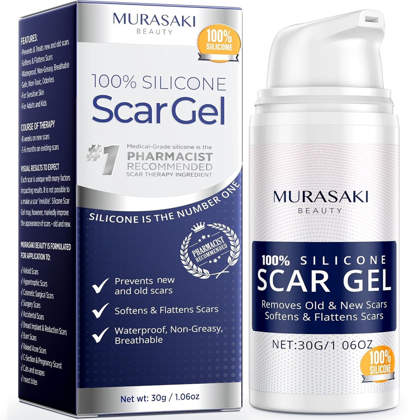 100% Silicone Scar Gel Scar Cream - Advanced Scar Gel for Old and New Scars - Available at All In One Marketplace Canada