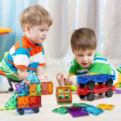 Feoxialy Magnetic Tiles Cars 4 PCS Magnet Tiles Set Construction Kids Toys 🍁 All In One Marketplace Canada