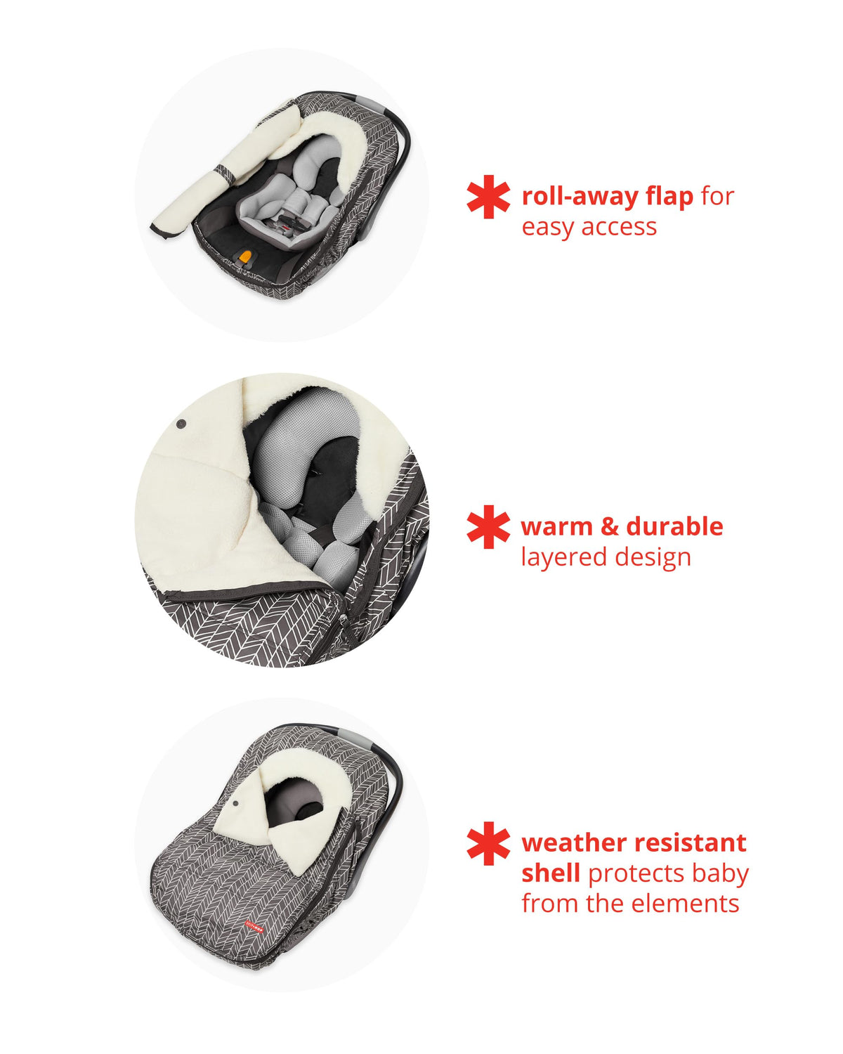 Skip Hop Winter Car Seat Cover, Stroll & Go, Heather Grey 🍁 All In One Marketplace Canada