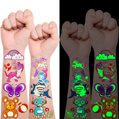 Temporary Tattoos Kids 400 Pcs Glow In The Dark Tattoos for Kids,Waterproof Skin Fake Tattoos Stickers for Boy and Girl,Luminous Kids Tattoos for Birthday Game Activities Holiday Party Favors etc - Available at All In One Marketplace Canada