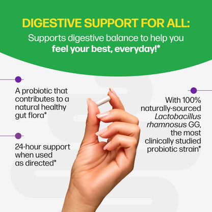 Culturelle Daily Digestive Health Daily Probiotic for Men and Women | With 100% Naturally Sourced Lactobacillus GG Strain †††††† | Pharmacist Recommended ††††† | Gluten Free and Vegan | 30 Count Capsules Culturelle