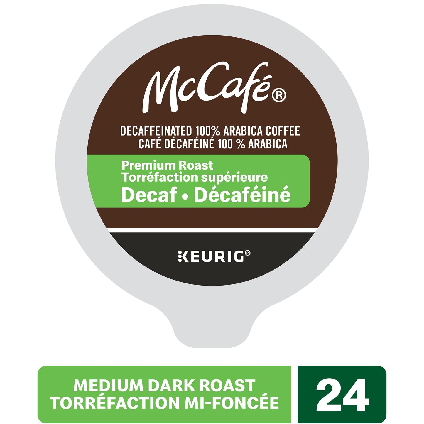 McCafé Premium Medium Dark Roast, Decaf, K-Cup Coffee Pods, 24 Count