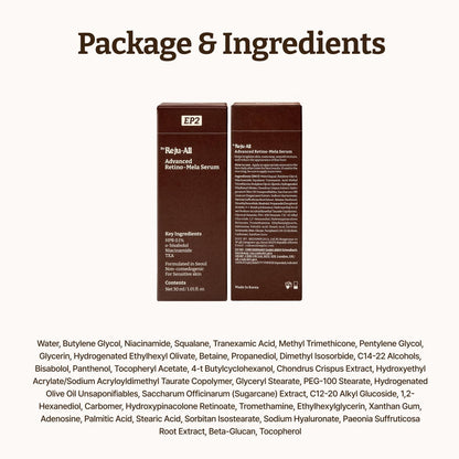 Dr. Reju-All Advanced Retino-Mela Serum – HPR Retinol Serum for Face – Anti-Aging, Pore Minimizer, Next-Gen Korean Skincare – Gentle & Beginner-Friendly – With Niacinamide 10% and TXA 4% – 30ml - Available at All In One Marketplace Canada
